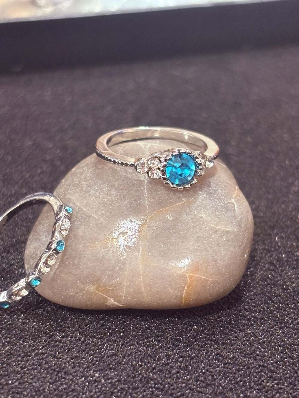 Blue Rhinestone Ring Set - Picture 3 of 6